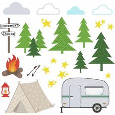 Gröna Väggdekor Barnrum RoomMates Väggdekor Camping