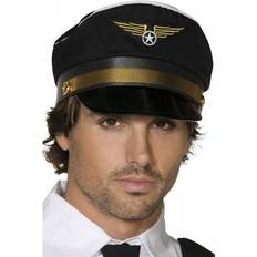 Caps Fancy Dress Smiffys Pilots Cap Black