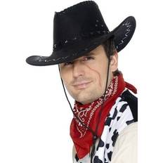 Smiffys Suede Look Cowboy Hat Black