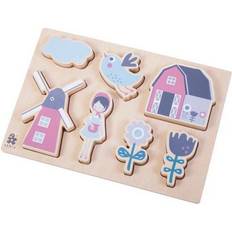 Sebra Farm Girl Wooden Chunky Puzzle