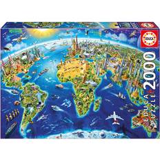 Puslespill Educa World Landmarks Globe 2000 Pieces