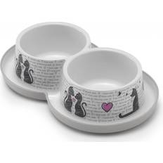 MODERNA Gato Mascotas MODERNA Comedero Trendy Dinner Perro Doble Cats In Love 350 ml