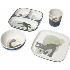 Sebra Bamboo Melamine Dinner Set Dino 4pcs