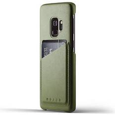 Mujjo Accessoires de téléphones portables Mujjo Wallet Coque de protection pour téléphone portable cuir fleur olive pour Samsung Galaxy S9