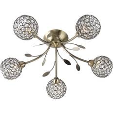 Brass Ceiling Flush Lights Searchlight Electric Bellis Ii Ceiling Flush Light 54cm