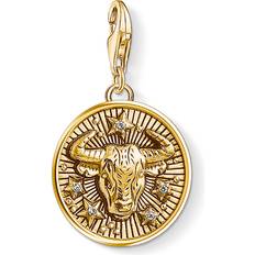 Thomas Sabo Charm Club Zodiac Sign Taurus Charm Pendant - Gold/White