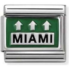 Nero Ciondoli e Pendenti Nomination Composable Classic Miami Freeway Link Charm - Silver/Black/Green