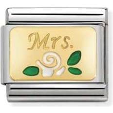 Nomination Composable Classic Mrs. Link Rose Charm - Silver/Gold/Green/White