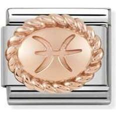 Rosaguld Charms & Vedhæng Nomination Composable Classic Pisces Link Charm - Silver/Rose Gold