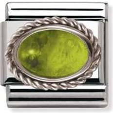 Peridot Jewellery Nomination Composable Classic Link Charm - Silver/Peridot