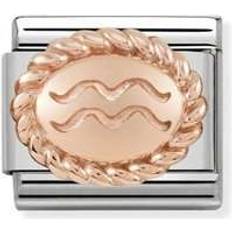 Nomination Composable Classic Aquarius Link Charm - Silver/Rose Gold