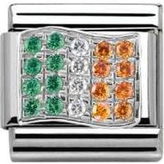 Orange Charms & Vedhæng Nomination Composable Classic Link Ireland Flag Charm - Silver/Green/White/Orange