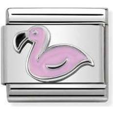 Pink Charms & Pendants Nomination Composable Classic Pink Flamingo Link Charm - Silver/Black/Pink