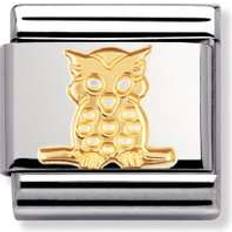 Charms & Anhänger Nomination Composable Classic Link Owl Charm - Silver/Gold