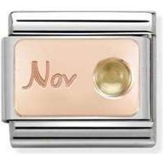 Citrino Amuletos y Colgantes Nomination Composable Classic November Link Charm - Silver/Rose Gold/Citrine