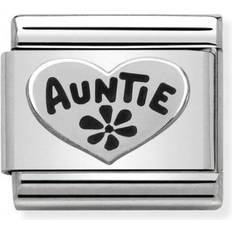 Nomination Composable Classic Auntie Heart Link Charm - Silver/Black