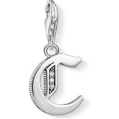 Thomas Sabo Charm Club Letter C Charm Pendant - Silver/White