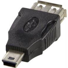 Deltaco USB A-USB Mini-B - USB-kabel Kablar Deltaco USB Mini B - USB A 2.0 M-F