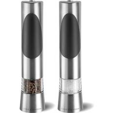 Silver Spice Mills Cole & Mason Electronic Precision Richmond Pepper Mill, Salt Mill 2pcs 21cm