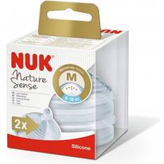 Tåler mikrobølgeovn Sutteflasketilbehør Nuk Nature Sense Silicone M Teats 6-18m 2-pack