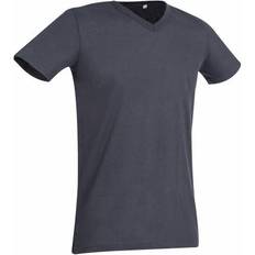 Stedman Ben V-neck For Men - Donkergrijs Rondgewoven Katoen