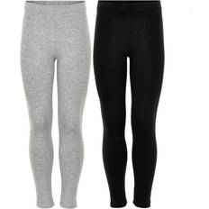 Multifarvet Bukser Børnetøj Minymo Basic Leggings 2-pak - Black (4892-106)