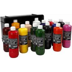 Multifarvet Tekstilmaling Textile Color Paint Basic Colors 15x500ml