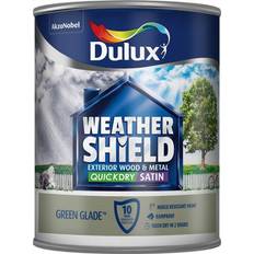 Green Paint Dulux Weathershield Quick Dry Exterior Metal Paint, Wood Paint Green 0.75L