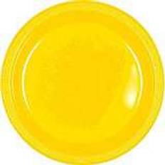 Plastic Disposable Plates Amscan Plates Sunshine Yellow 20-pack