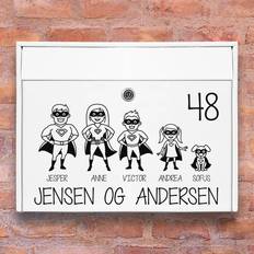 Postkasse stickers Superhelte familie postkasse stickers