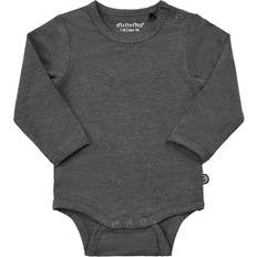 Børnetøj Minymo Baby Body L/S - Dark Grey Melange (4983-121)