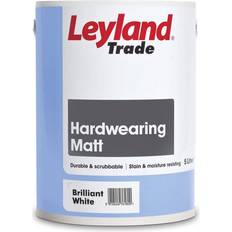 Leyland Trade Hardwearing Matt Ceiling Paint, Wall Paint Brilliant White 5L