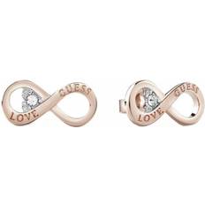 Guess Endless Love Brass Earrings - Rose Gold/Transparent