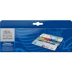 Water Based Water Colours Winsor & Newton Cotman Watercolours Metal Sketchers Box 24 Half Pans