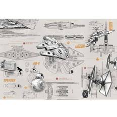 Arancione Carte da parati Komar Star Wars Blueprints (8-493)