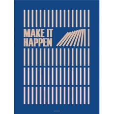 Vissevasse Posters Vissevasse Make It Happen Blue Poster 30x40cm