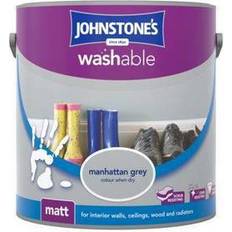 Johnstones Grey Paint Johnstones Washable Matt Ceiling Paint, Wall Paint Manhattan Grey 2.5L