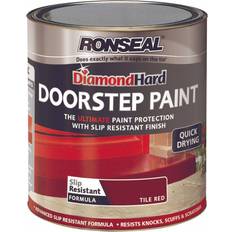 Red Paint Ronseal Diamond Hard DoorStep Concrete Paint Tile Red 0.75L