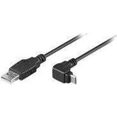 Usb micro vinklad MicroConnect USB A-USB Micro-B 2.0 Angled 1.8m