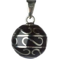Babylonia Bola with Curls Pendant - Silver/Black