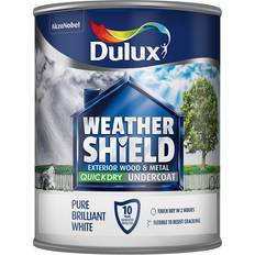 Dulux Weathershield Quick Dry Undercoat Exterior Metal Paint, Wood Paint Brilliant White 0.75L