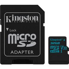 Kingston 32 GB - microSDHC Minneskort Kingston Canvas Go! microSDHC Class 10 UHS-I U3 V30 90/45MB/s 32GB +Adapter