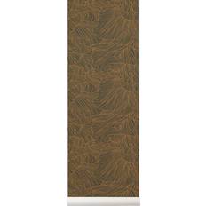 Goud Behangen Ferm Living Florale Tapete Coral von Dark Green/ Gold braun