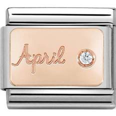Nomination Diamond Charms & Pendants Nomination Composable Classic April Link Charm - Silver/Rose Gold/Diamond