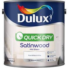 Paint Dulux Quick Dry Satinwood Wood Paint Brilliant White 2.5L