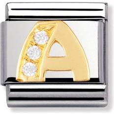 Nomination Composable Classic Link Letter A Charm - Gold/Silver/White