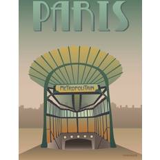 Vissevasse Paris Metroen Plakat 15x21cm