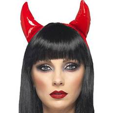 Rot Kronen & Diademe Smiffys Devil Horns on a Headband Red