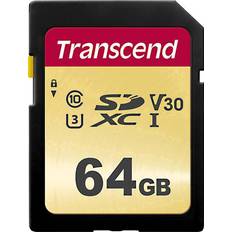 Memory Cards & USB Flash Drives Transcend 500S SDXC Class 10 UHS-I U3 V30 95/60MB/s 64GB