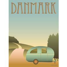 Vissevasse Danmark Camping Poster 15x21cm